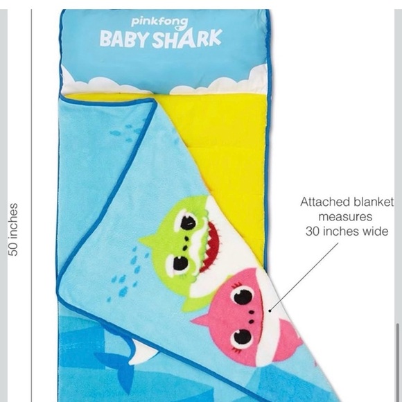 Kids' Baby Shark Sleeping Bag - Multicolor Sharks - Picture 4 of 5